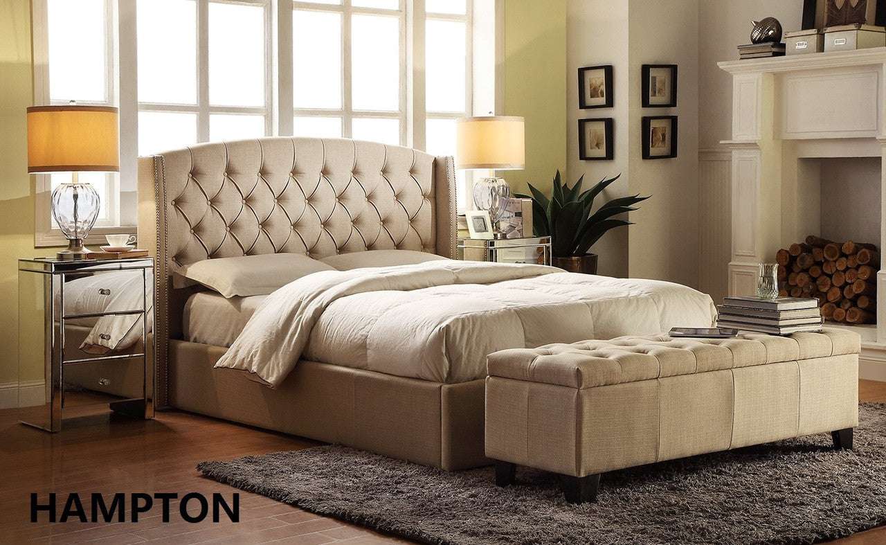 Hampton Upholstered Linen Fabric Headboard